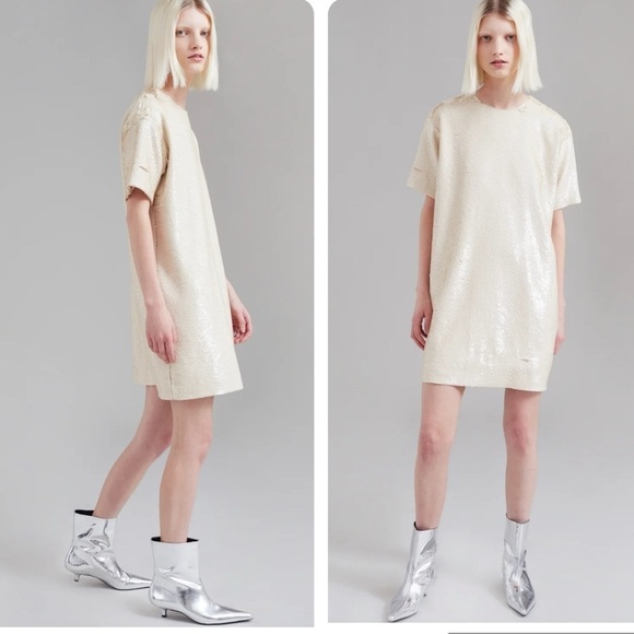 The Frankie Shop Riley sequins tee mini dress SzS